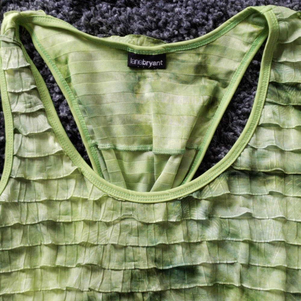 Green Ruffle Racerback Tank Top - Picture 2 of 3